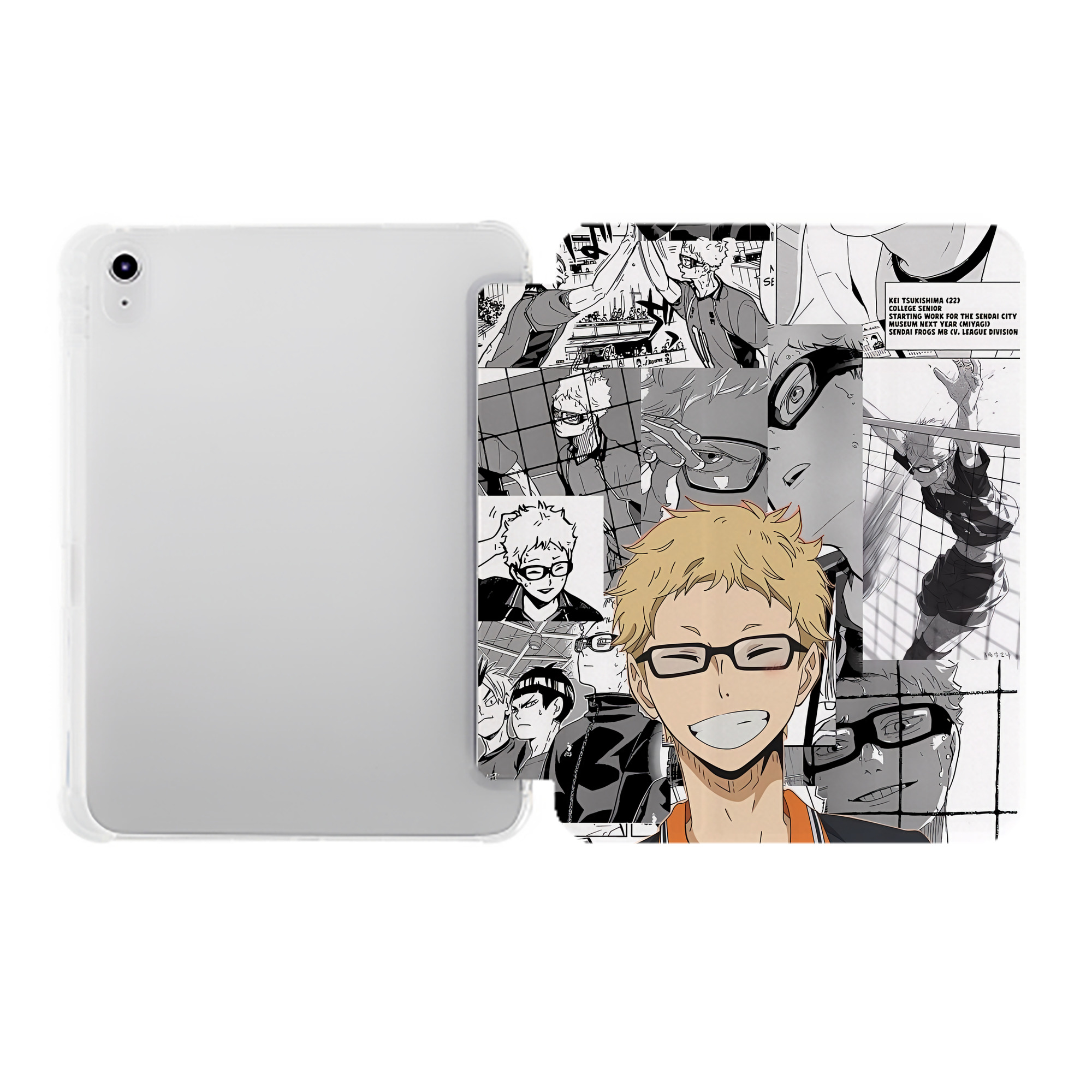（画像用） ハイキュー!! Haikyu!! IPad ケース ペン収納付き 三つ折りスタンド PUレザー×シリコン 対応機種9.5/10.5/10.9インチ